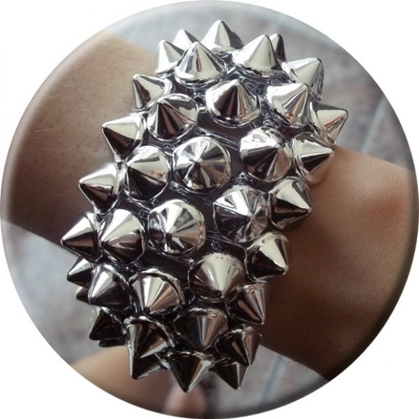 Bracelete spikes prata